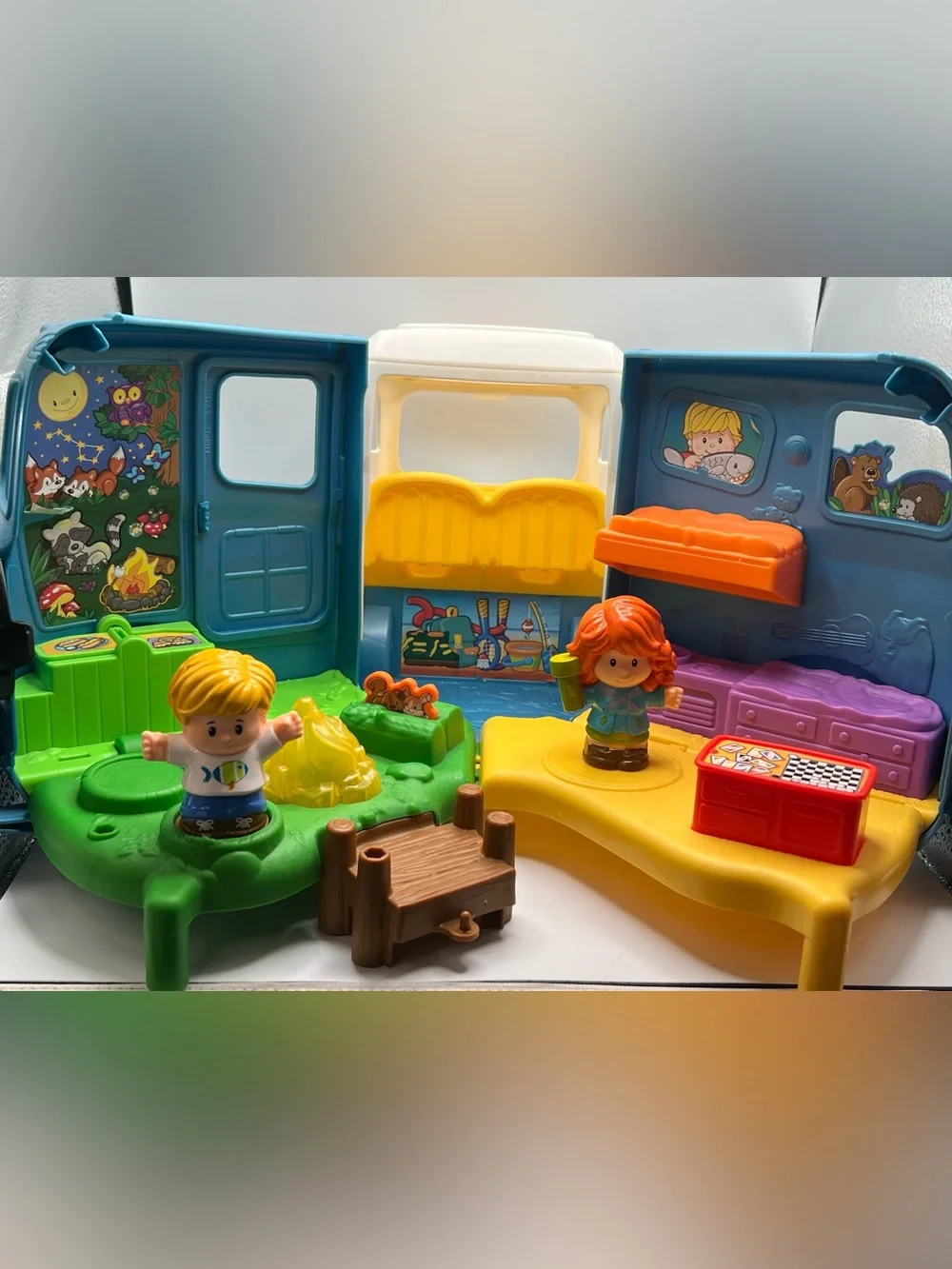 2015 Fisher Price Little People Songs & Sounds Camping Camper Van Folds